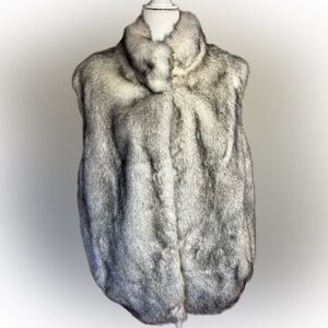 Fabulous Furs Faux Silver Fox Vest – Size Large - Preloved Excellent Condition